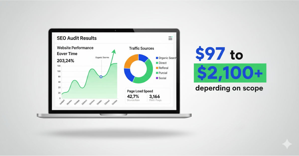 What Does an SEO Audit Cost. Ans. $97 to $2,100+, depending on scope