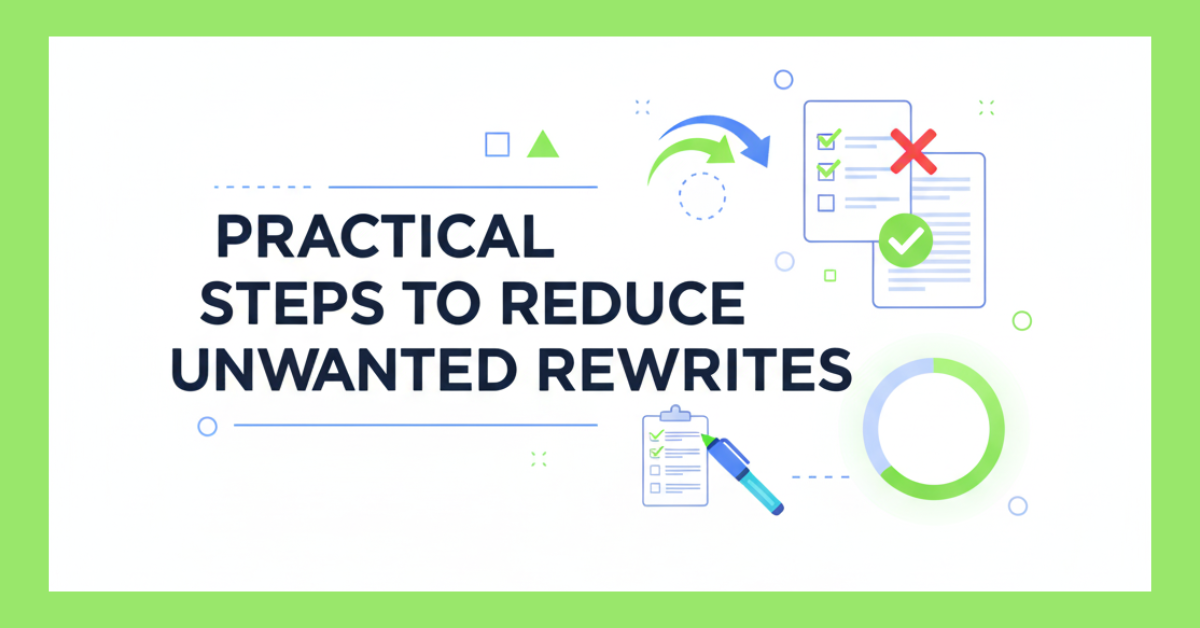 Practical Steps to Reduce Unwanted Rewrites